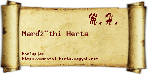 Maróthi Herta névjegykártya